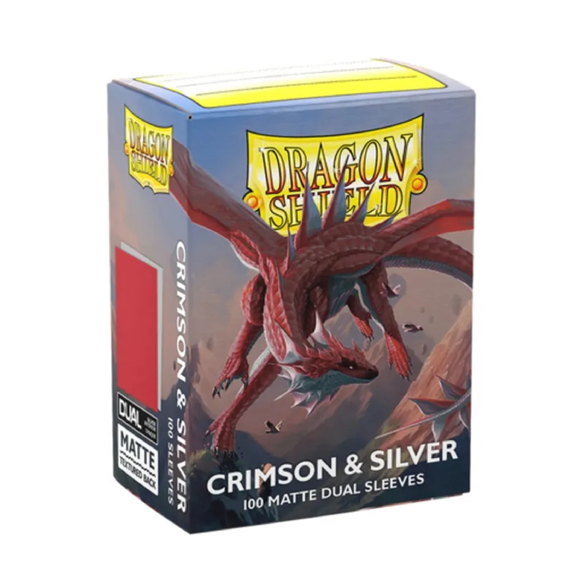 Dragon Shield Crimson & Silver Sleeves Standard Size (100)